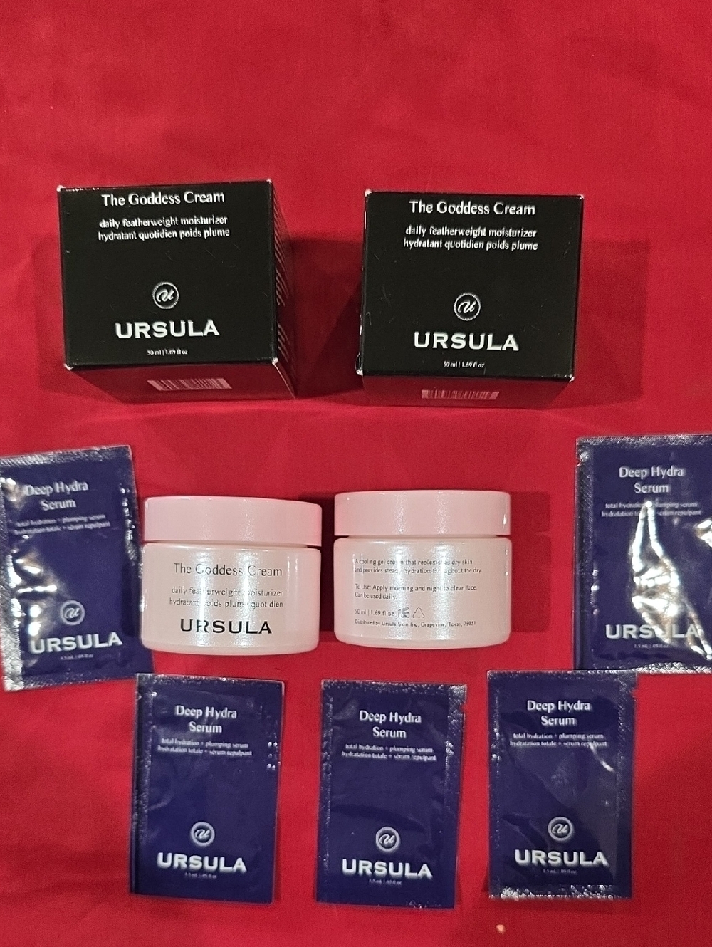 URSULA The Goddess Cream +  Hydra Serum Sample Set - 7 Piece Bundle